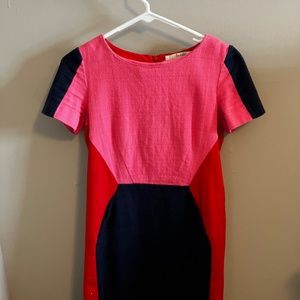 BODEN red pink navy Pippa colorblock shift dress size 2R